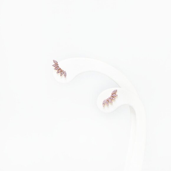 Diamond Rose Winged Earrings - Picture 3 of 5